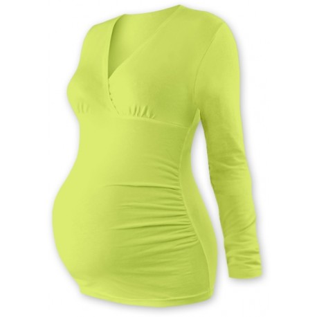 Těhotenské triko/tunika dlouhý rukáv EVA - sv. zelené