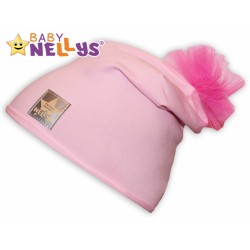 Bavlněná čepička Tutu květinka Baby Nellys ® - sv. růžová