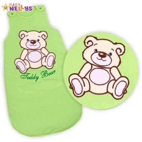Spací vak TEDDY BEAR Baby Nellys - sv. zelený vel. 0+