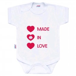 Body s potiskem New Baby MADE IN LOVE, Dle obrázku, 80 (9-12m)