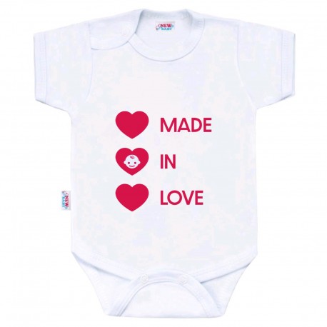 Body s potiskem New Baby MADE IN LOVE, Dle obrázku, 80 (9-12m)