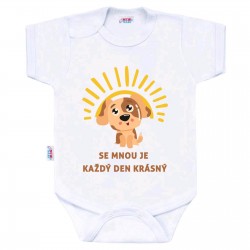 Body s potiskem New Baby SE MNOU JE KAŽDÝ DEN KRÁSNÝ, Dle obrázku, 56 (0-3m)