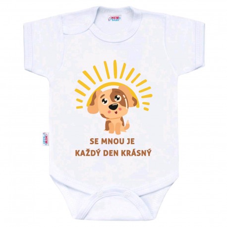 Body s potiskem New Baby SE MNOU JE KAŽDÝ DEN KRÁSNÝ, Dle obrázku, 56 (0-3m)