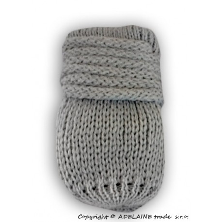 Zimní pletené  kojenecké rukavičky - sv. šedé