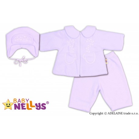 Kabátek, čepička a kalhoty Baby Nellys ®- bílá