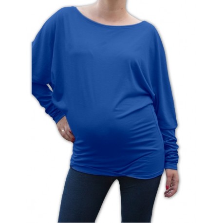 Symetrická těhotenská tunika - tm. modrý inkoust