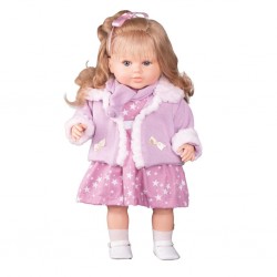 Luxusní mluvící dětská panenka-holčička Berbesa Kristýna 52cm, Růžová