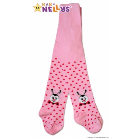 Bavlněné punčocháče Baby Nellys ®  - Beruška růžové s puntíky