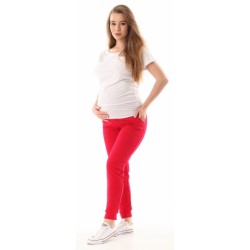 Těhotenské kalhoty/tepláky Gregx,  Vigo s kapsami - červené