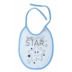 Nepromokavý bryndáček Baby Nellys velký Baby Little Star, 24 x 23 cm - sv. modrá