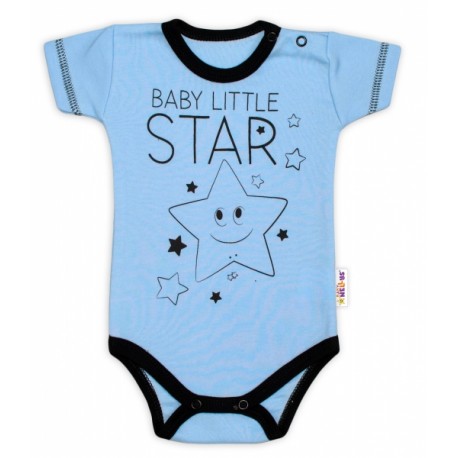 Body krátký rukáv Baby Nellys, Baby Little Star - modré