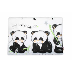 Baby Nellys  Povlak na polštářek Panda, 40x60 cm - bílý