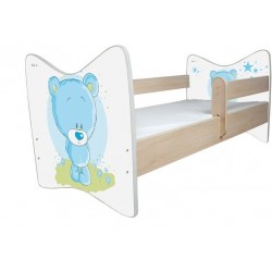 BabyBoo Dětská postýlka LUX Medvídek STYDLÍN modrý 140x70 cm.  D19