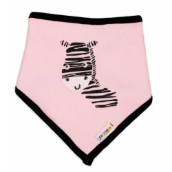 Dětský bavlněný šátek na krk Baby Nellys, Zebra - růžový