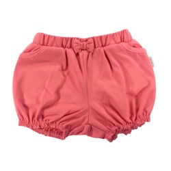 Kojenecké bavlněné kalhotky, kraťásky s mašlí Mamatti Baletka - korálové, vel. 80