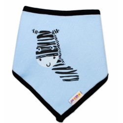 Dětský bavlněný šátek na krk Baby Nellys, Zebra - modrý
