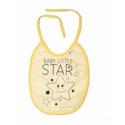 Nepromokavý bryndáček Baby Nellys velký Baby Little Star, 24 x 23 cm - žlutá