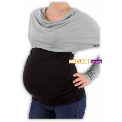 Těhotenská tunika VODA DUO - šedo-černý