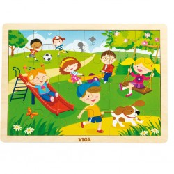 Dětské dřevěné puzzle Viga Jaro, Multicolor