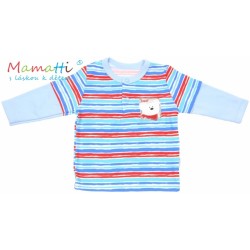 Polo tričko dlouhý rukáv Mamatti - ZEBRA  - sv. modré/barevné pružky