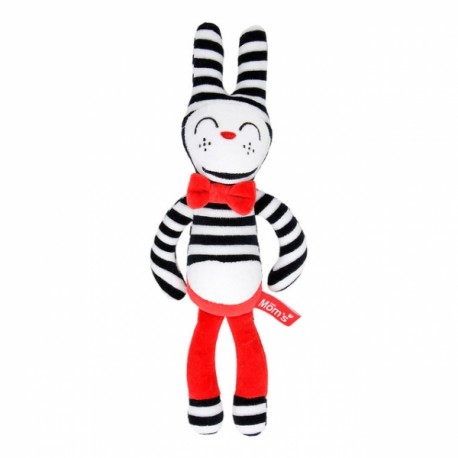 Hencz Toys Plyšová hračka v kontrastních barvách králíček - červený