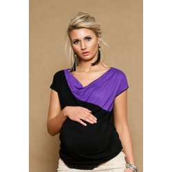 Těhotenské triko/halenka ELISSA - černá/fialová