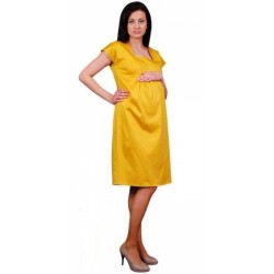 Těhotenské šaty ELA - hořčice