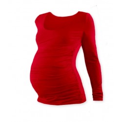 Těhotenské triko JOHANKA s dlouhým rukávem - červená