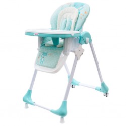 Jídelní židlička NEW BABY Minty Fox - eko kůže a vložka pro miminka, Zelená