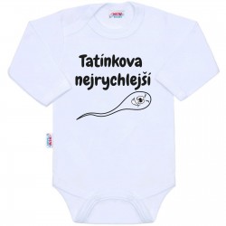 Body s potiskem New Baby Tatínkova nejrychlejší, Bílá, 80 (9-12m)