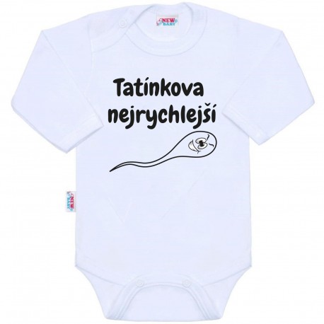 Body s potiskem New Baby Tatínkova nejrychlejší, Bílá, 80 (9-12m)