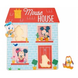Dřevěné Disney puzzle,domeček pro nejmenší Mickey a přátelé, 24 x 30 cm
