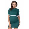 Be MaaMaa Těhotenské, kojící šaty, krátký rukáv - zelená