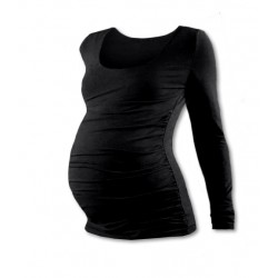 Těhotenské triko JOHANKA s dlouhým rukávem - černá
