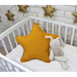 Baby Nellys Dekorační oboustranný polštářek - Hvězdička, 45 cm - hořčicová