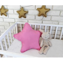 Baby Nellys Dekorační oboustranný polštářek - Hvězdička, 45 cm - růžový