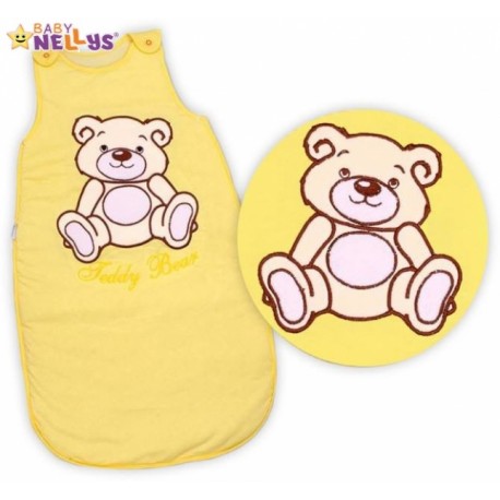 Spací vak TEDDY BEAR Baby Nellys - žlutý, krémový vel. 1