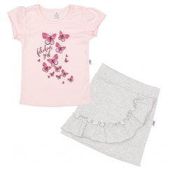 Kojenecké tričko se sukýnkou New Baby Butterflies, Růžová, 62 (3-6m)