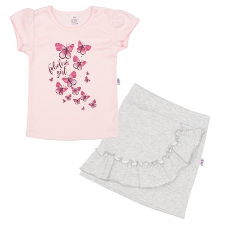 Kojenecké tričko se sukýnkou New Baby Butterflies, Růžová, 80 (9-12m)