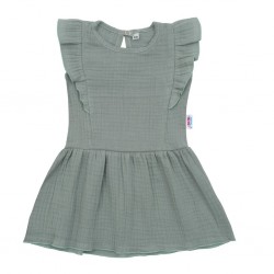 Kojenecké mušelínové šaty New Baby Summer Nature Collection mátové, Zelená, 56 (0-3m)