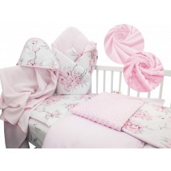 Baby Nellys 6-ti dílná výhodná sada s dárkem pro miminko, 120 x 90 cm - Plameňák růžový