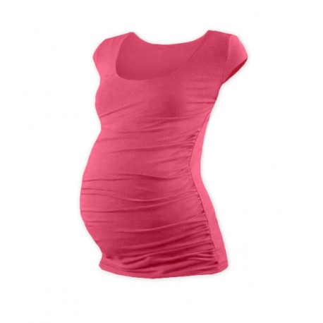 Těhotenské triko mini rukáv JOHANKA - lososově růžová