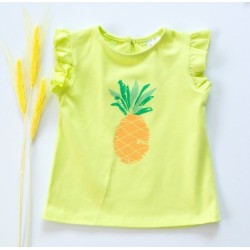 K-Baby Dětské bavlněné triko, krátký rukáv - Ananas - limetka 