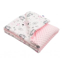 Dětská deka z Minky s výplní New Baby Medvídci růžová 80x102 cm, Růžová