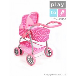 Multifunkční kočárek pro panenky Baby Mix Jasmínka světle růžový, Růžová