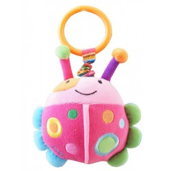 Dětská plyšová hračka s vibrací Baby Mix beruška, Růžová