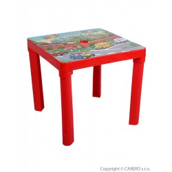 Dětský zahradní nábytek - Plastový stůl červený, Červená