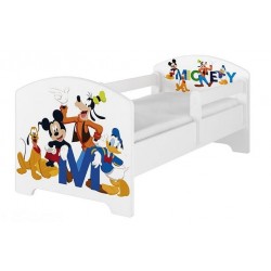 BabyBoo Dětská postel Disney - Mickey s kamarády - bílá, s matrací + šuplík