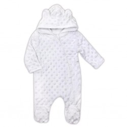 Zimní kojenecký overal z Minky Nicol Bubbles bílý, Bílá, 68 (4-6m)