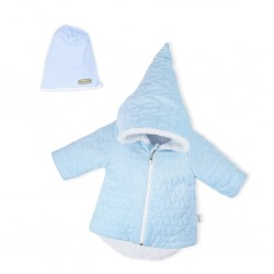 Zimní kojenecký kabátek s čepičkou Nicol Kids Winter modrý, Modrá, 56 (0-3m)